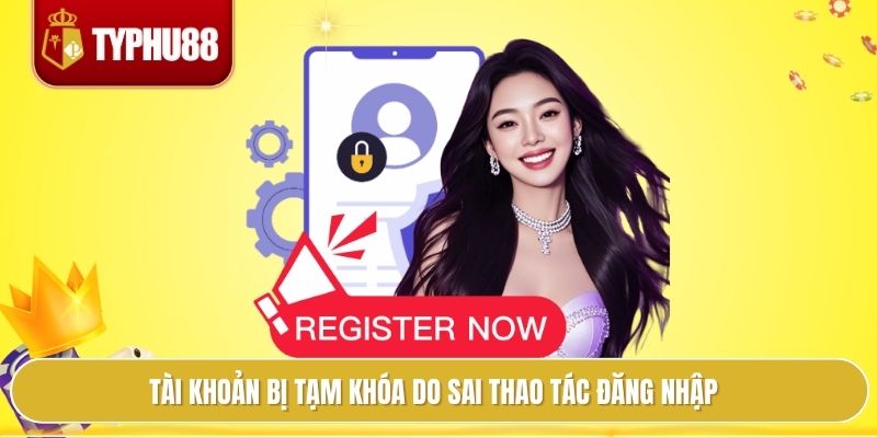 Tài khoản bị tạm khóa do sai thao tác đăng nhập